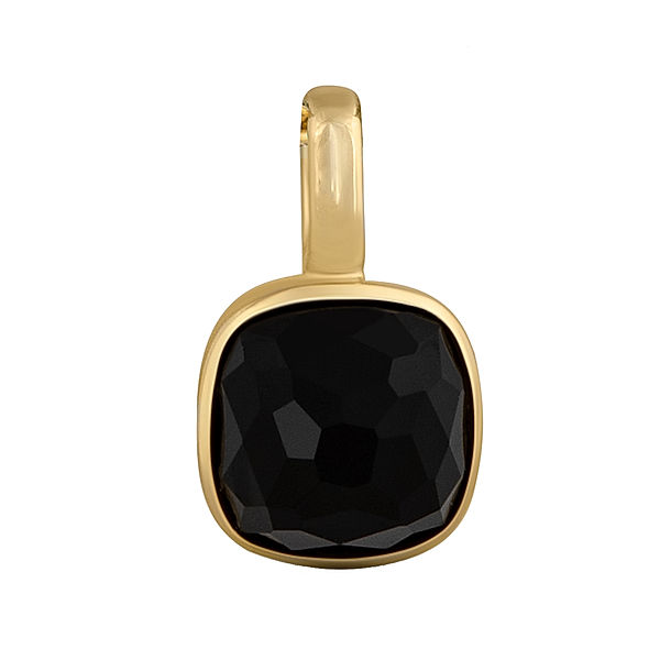 Orolino Anhänger 585/- Gold Onyx schwarz 1,2cm Glänzend