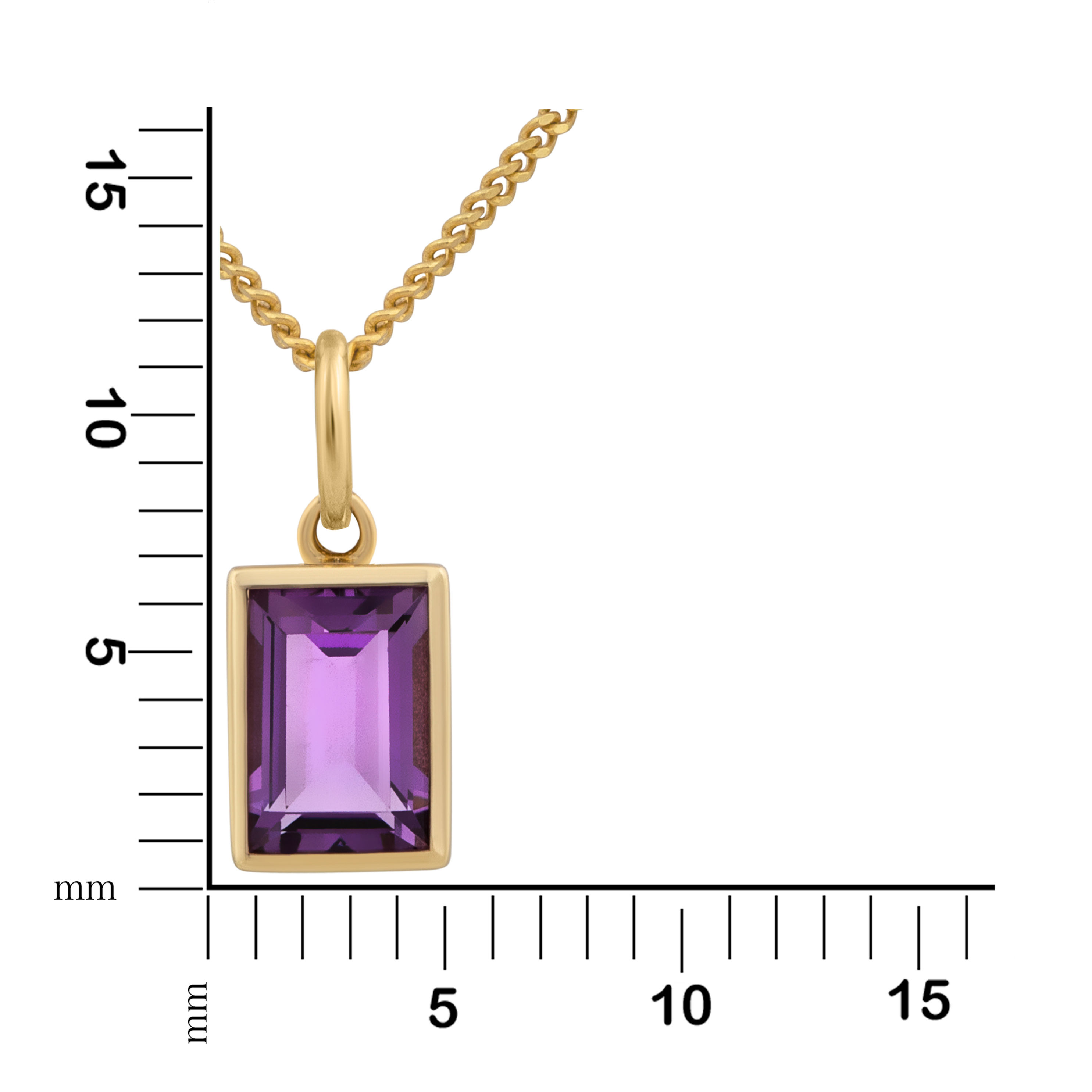 Orolino Anhänger mit Kette 585 - Gold Amethyst lila 42 45cm Glänzend