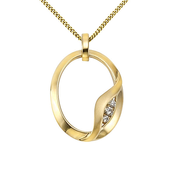 Orolino Anhänger mit Kette 585/- Gold Brillant weiß 42/45cm Glänzend 0,10ct