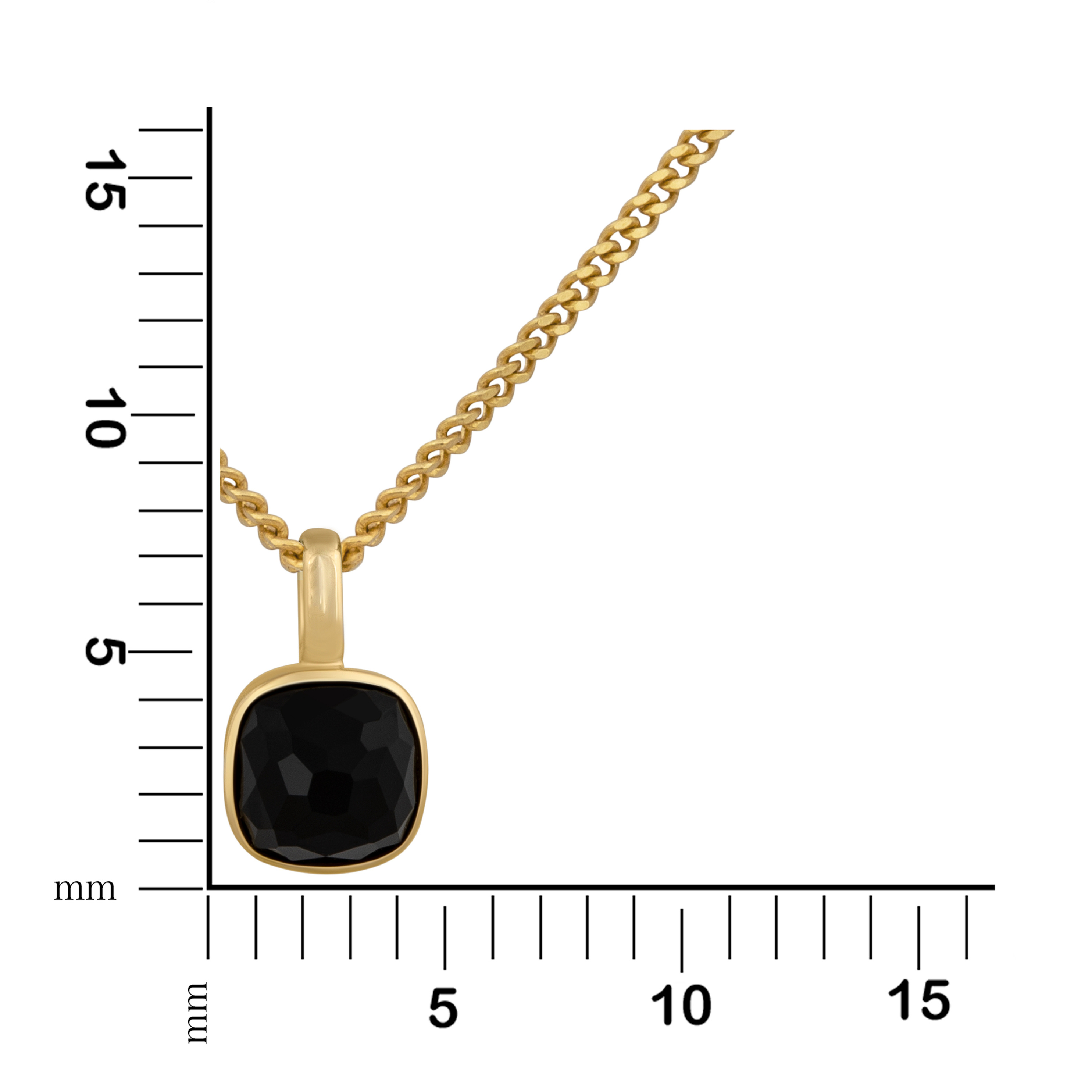 Orolino Anhänger mit Kette 585 - Gold Onyx schwarz 42 45cm Glänzend