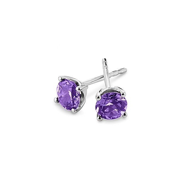 Orolino Ohrstecker 585/- Gold Amethyst lila 1,4cm Glänzend