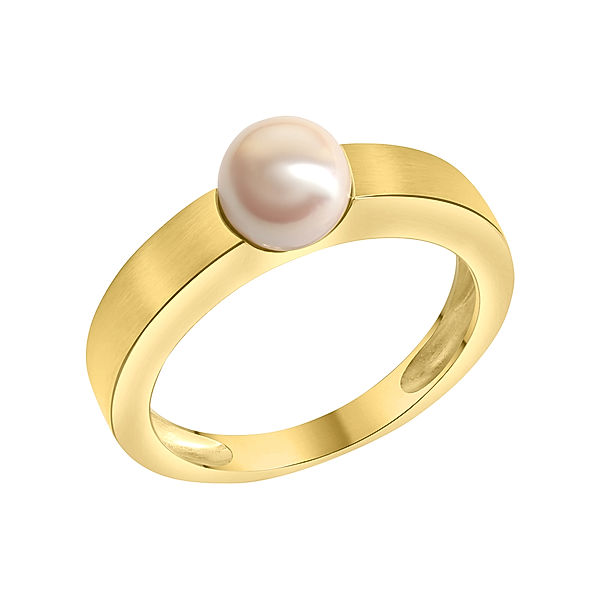 Orolino Ring 585/- Gold Akoya Zuchtperle weiß Glänzend (Größe: 060 (19,1))