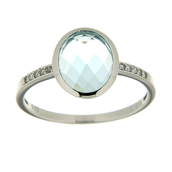 Orolino Ring 585/- Gold Blautopas beh. blau Glänzend 0.0500 Karat (Größe: 056 (17,8))
