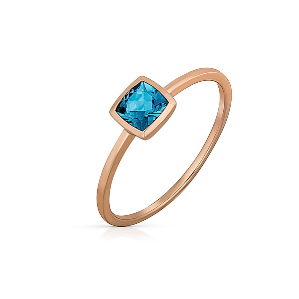 Orolino Ring 585/- Gold Blautopas beh. blau Glänzend (Größe: 054 (17,2))