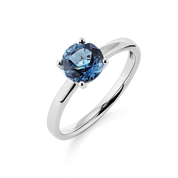 Orolino Ring 585/- Gold Blautopas beh. blau Glänzend (Größe: 056 (17,8))