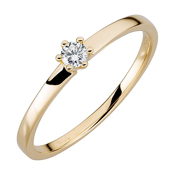 Orolino Ring 585/- Gold Brillant Glänzend 0,10ct. (Größe: 054 (17,2))