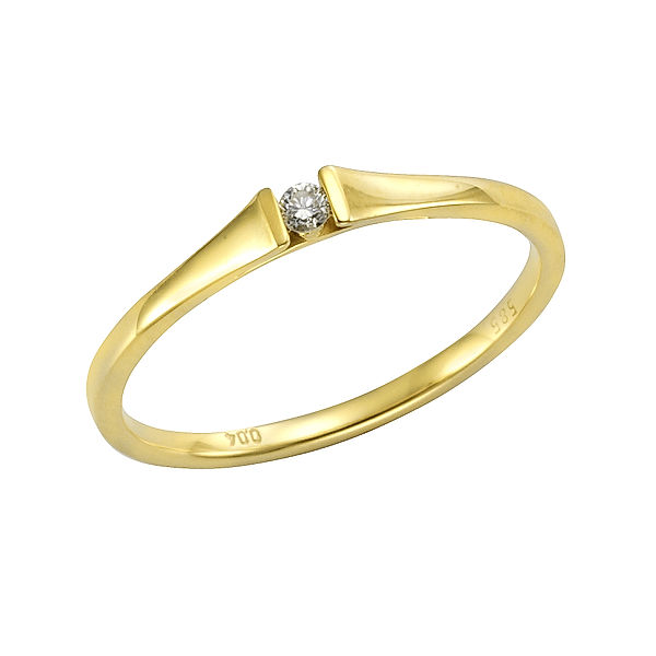 Orolino Ring 585/- Gold Brillant weiß Glänzend 0,04ct. (Größe: 056 (17,8))