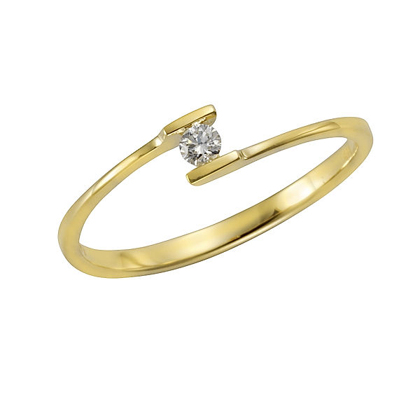 Orolino Ring 585/- Gold Brillant weiß Glänzend 0,06ct. (Größe: 054 (17,2))