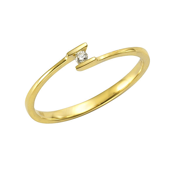 Orolino Ring 585/- Gold Brillant weiß Glänzend 0,03ct. (Größe: 052 (16,6))