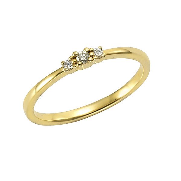 Orolino Ring 585/- Gold Brillant weiß Glänzend 0,08ct. (Größe: 054 (17,2))