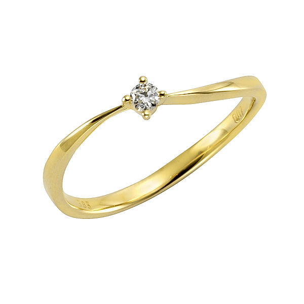 Orolino Ring 585/- Gold Brillant weiß Glänzend 0,07ct. (Größe: 054 (17,2))