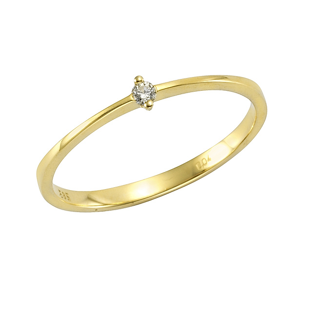 Orolino Ring 585 - Gold Brillant weiß Glänzend 0.04Karat Größe: 055 17,5