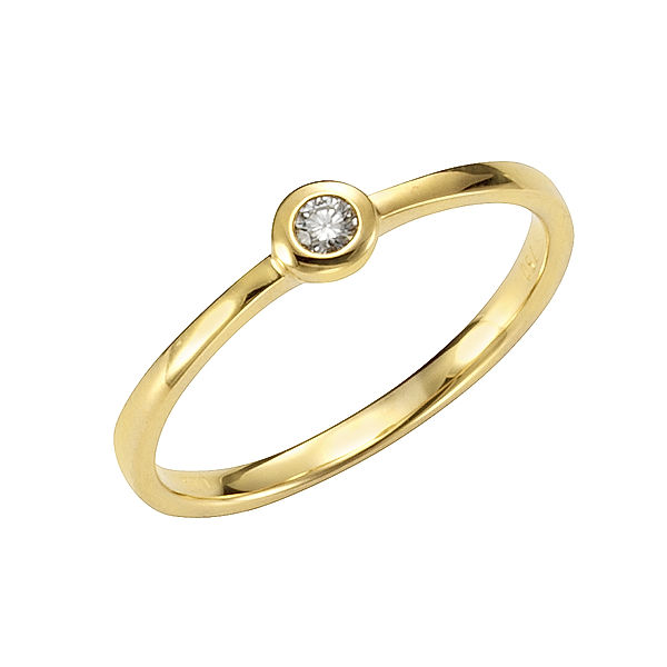 Orolino Ring 585/- Gold Brillant weiß Glänzend 0,05ct. (Größe: 052 (16,6))