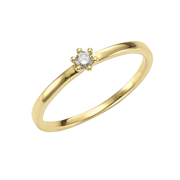 Orolino Ring 585/- Gold Brillant weiß Glänzend 0,07ct. (Größe: 058 (18,5))