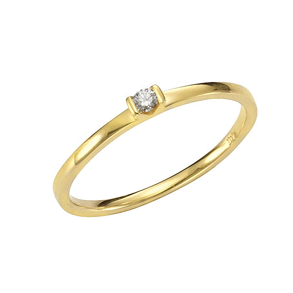 Orolino Ring 585/- Gold Brillant weiß Glänzend 0,04ct. (Größe: 052 (16,6))