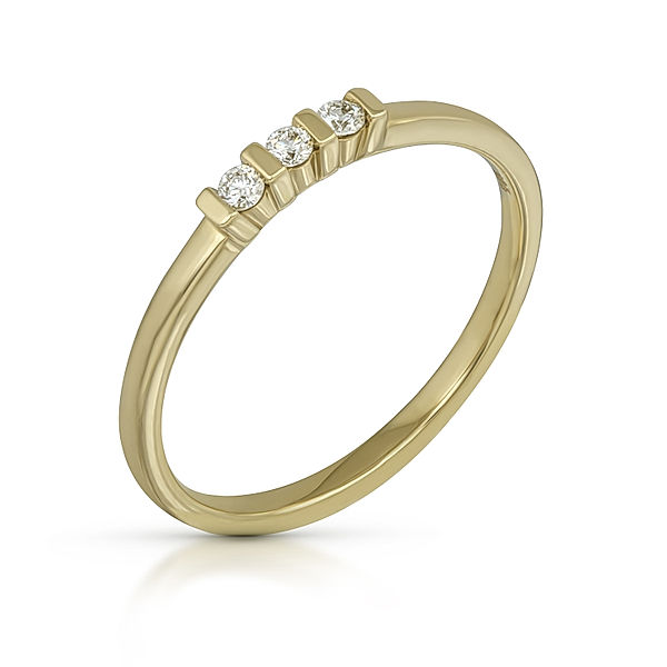Orolino Ring 585 - Gold Brillant weiß Glänzend 0.09Karat Größe: 050 15,9