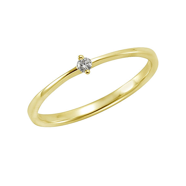 Orolino Ring 585/- Gold Brillant weiß Glänzend 0,07ct. (Größe: 058 (18,5))