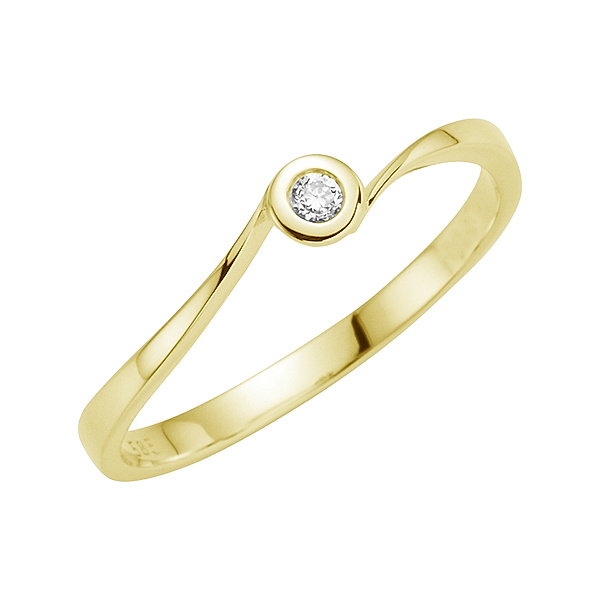 Orolino Ring 585/- Gold Brillant weiß Glänzend 0,06ct. (Größe: 056 (17,8))