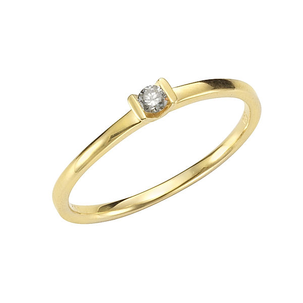 Orolino Ring 585/- Gold Brillant weiß Glänzend 0,07ct. (Größe: 052 (16,6))