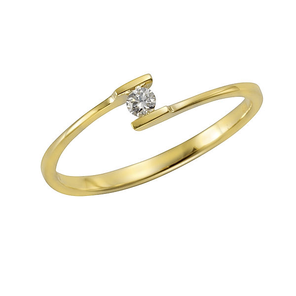 Orolino Ring 585/- Gold Brillant weiß Glänzend 0,06ct. (Größe: 058 (18,5))