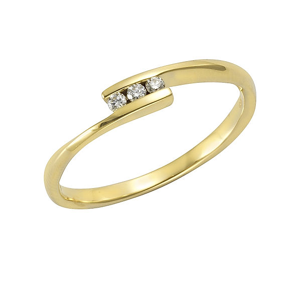 Orolino Ring 585/- Gold Brillant weiß Glänzend 0,06ct. (Größe: 058 (18,5))