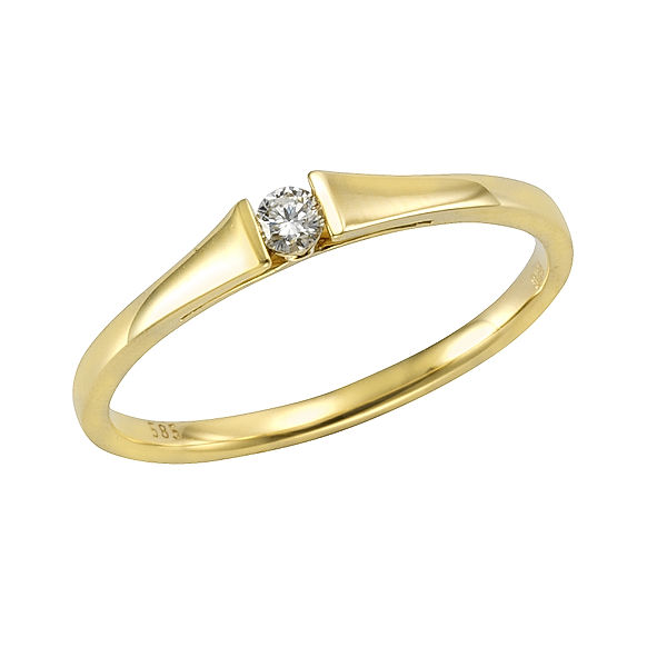 Orolino Ring 585/- Gold Brillant weiß Glänzend 0,08ct. (Größe: 054 (17,2))