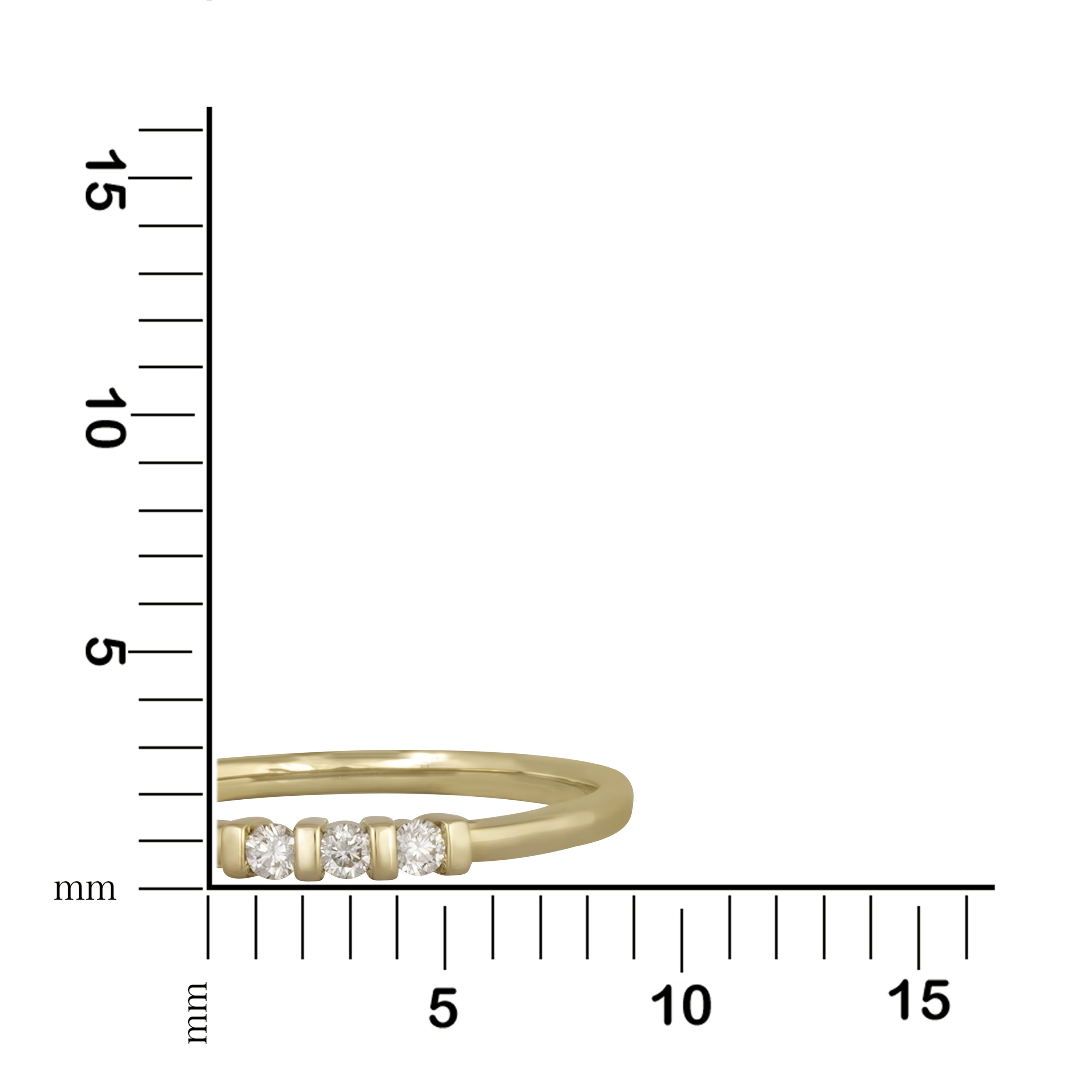 Orolino Ring 585 - Gold Brillant weiß Glänzend 0.09Karat Größe: 050 15,9