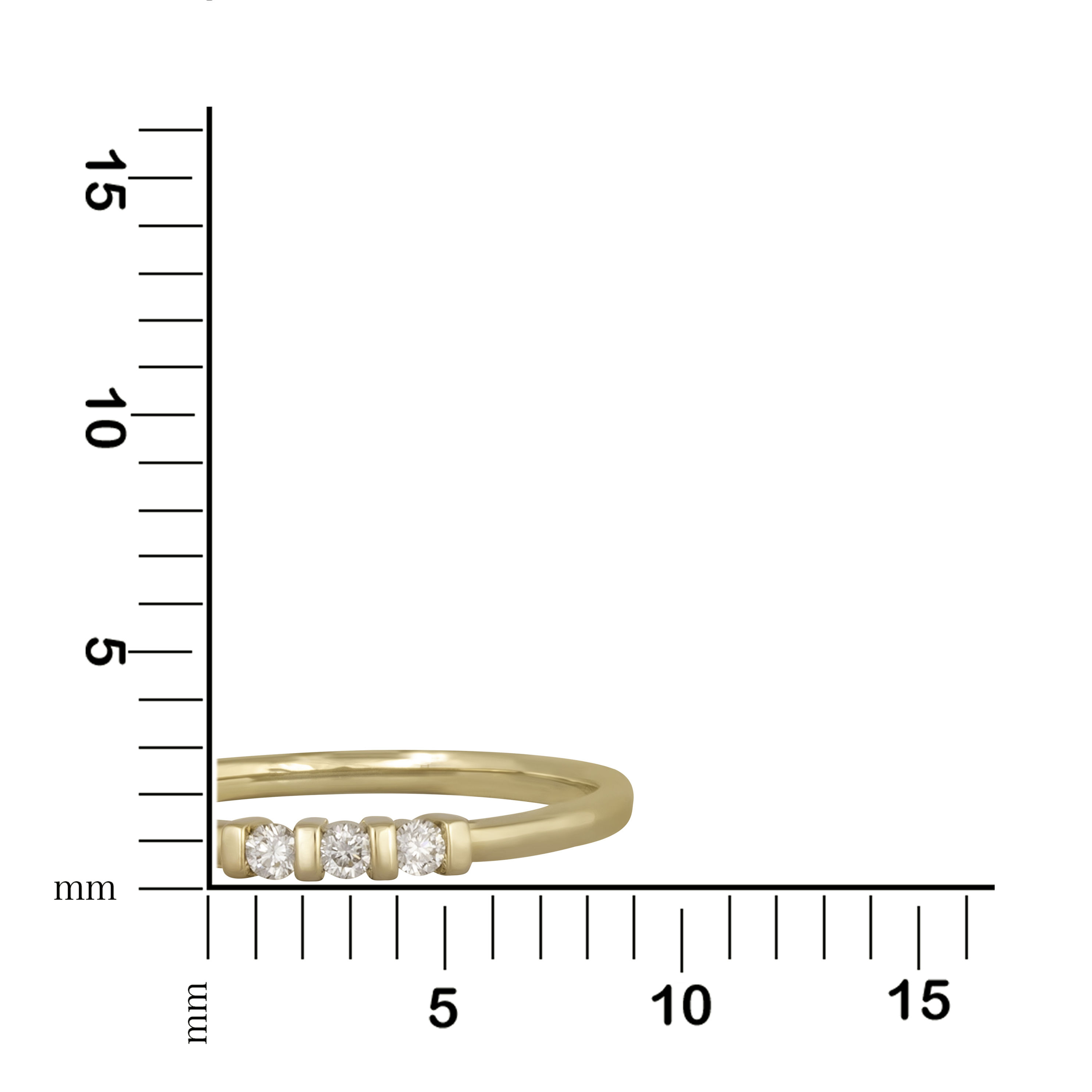 Orolino Ring 585 - Gold Brillant weiß Glänzend 0.09Karat Größe: 050 15,9 | Goldringe
