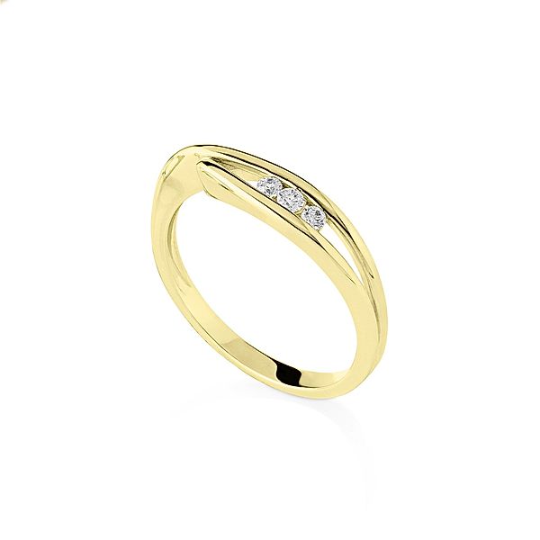 Orolino Ring 585/- Gold Brillant weiß Glänzend 0,10ct. (Größe: 056 (17,8))