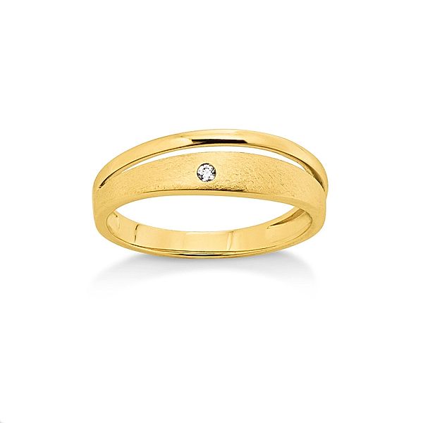 Orolino Ring 585/- Gold Brillant weiß Matt/Glanz 0,02ct. (Größe: 054 (17,2))