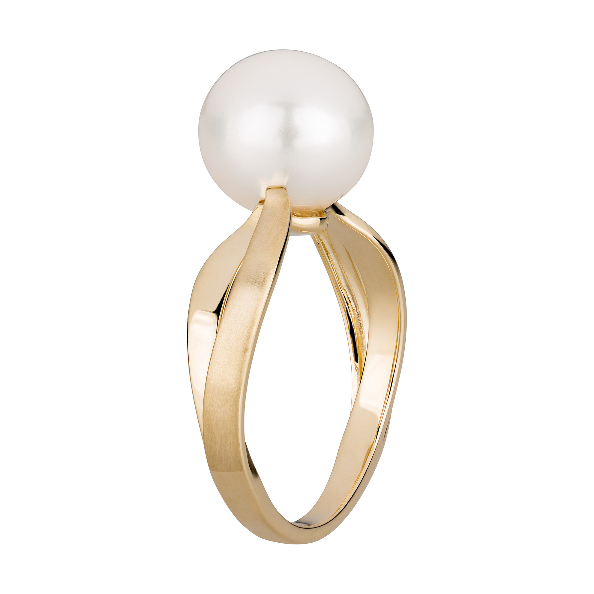 Orolino Ring 585 - Gold Perle weiß Matt Glanz Größe: 058 18,5