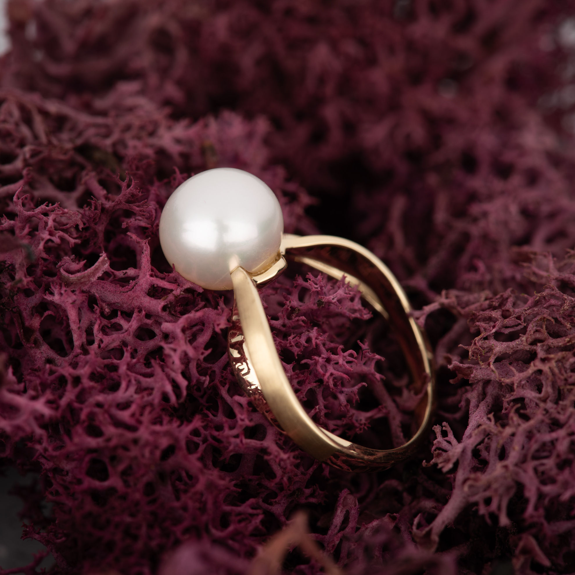 Orolino Ring 18,5 Matt Größe: Glanz - 585 058 Perle Gold weiß