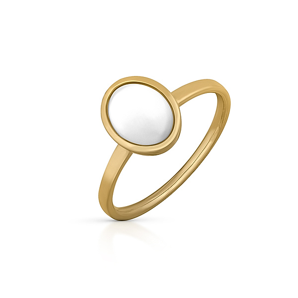Orolino Ring 585/- Gold Perlmutt weiß Glänzend (Größe: 060 (19,1))