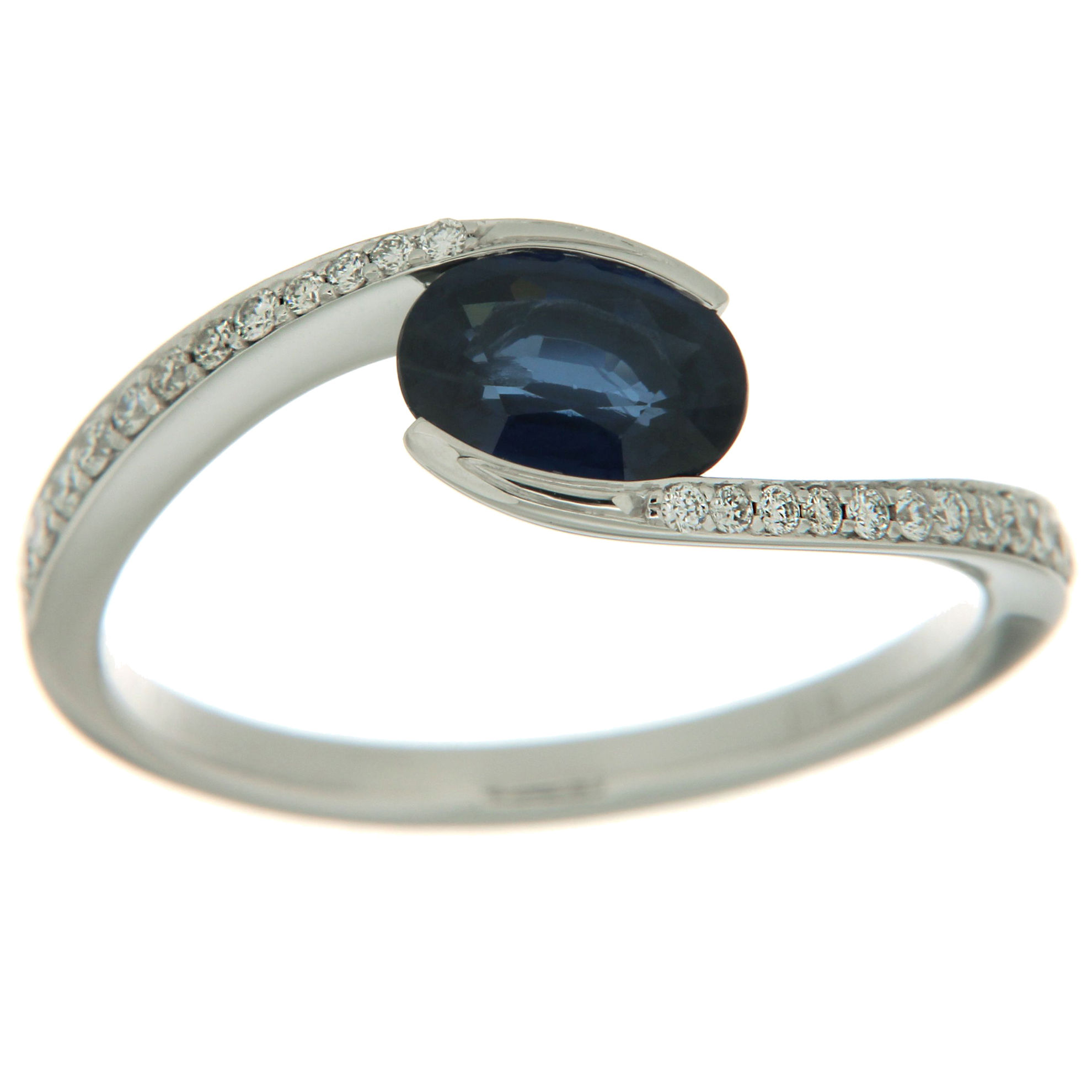 Orolino Ring 585 - Gold Safir blau Glänzend 0.1500 Karat Größe: 056 17,8