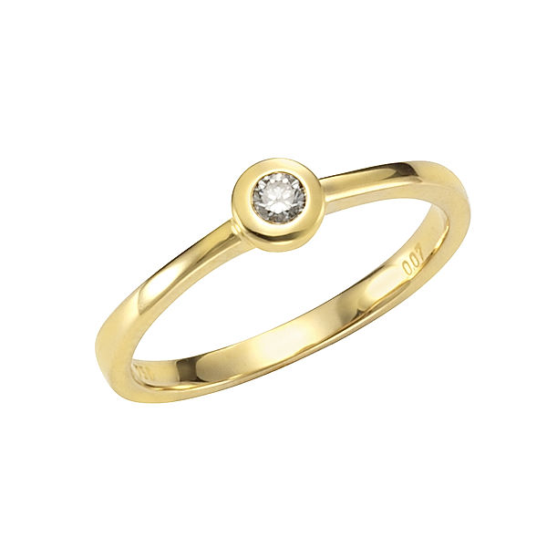 Orolino Ring 750/- Gold Brillant weiß Glänzend 0.07 Karat (Größe: 055 (17,5))