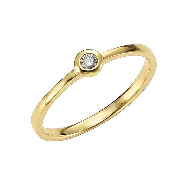 Orolino Ring 750/- Gold Brillant weiß Glänzend 0,05ct. (Größe: 052 (16,6))