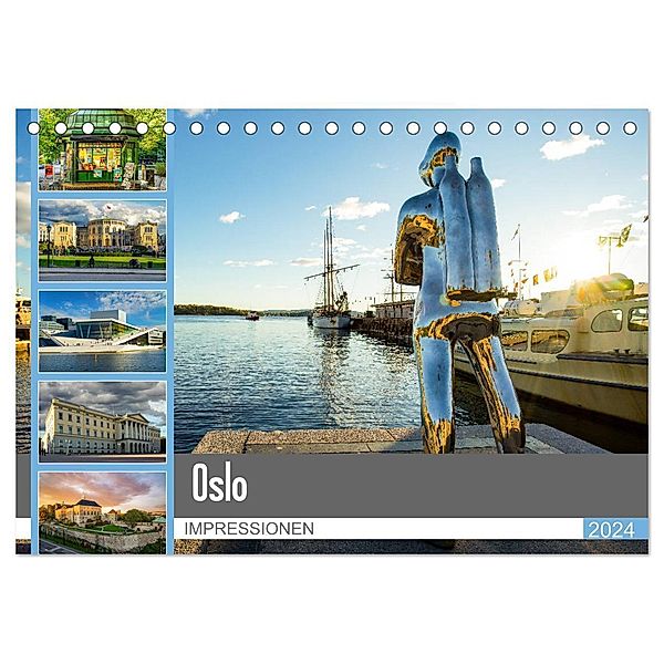 Oslo Impressionen (Tischkalender 2024 DIN A5 quer), CALVENDO Monatskalender, Dirk Meutzner