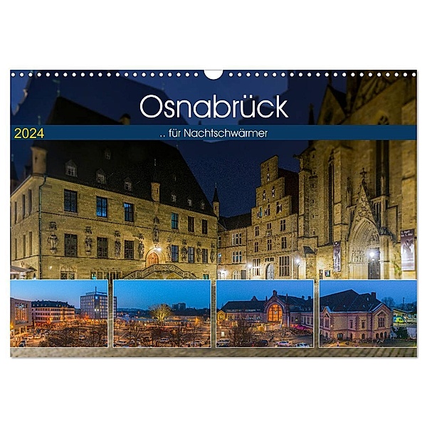 Osnabrück für Nachtschwärmer (Wandkalender 2024 DIN A3 quer), CALVENDO Monatskalender, Trancerapid Photography