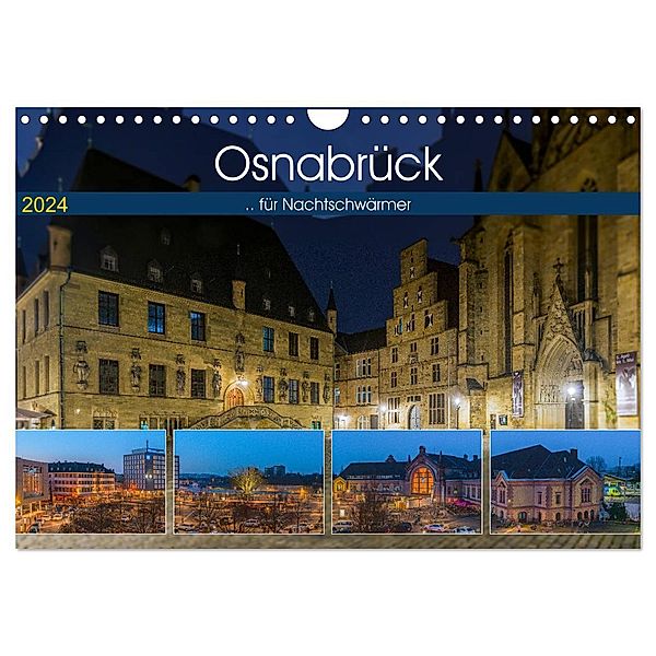 Osnabrück für Nachtschwärmer (Wandkalender 2024 DIN A4 quer), CALVENDO Monatskalender, Trancerapid Photography