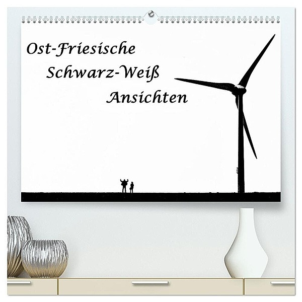 Ost-Friesische Schwarz-Weiß-Ansichten (hochwertiger Premium Wandkalender 2024 DIN A2 quer), Kunstdruck in Hochglanz, Andreas Klesse