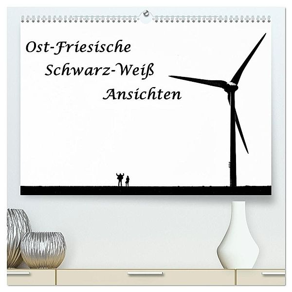 Ost-Friesische Schwarz-Weiss-Ansichten (hochwertiger Premium Wandkalender 2025 DIN A2 quer), Kunstdruck in Hochglanz, Calvendo, Andreas Klesse