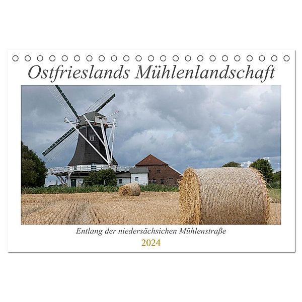 Ostfriesische Mühlenlandschaft (Tischkalender 2024 DIN A5 quer), CALVENDO Monatskalender, Jürgen Trimbach