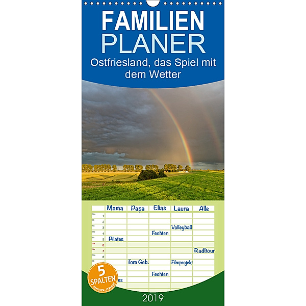 Ostfriesland, das Spiel mit dem Wetter - Familienplaner hoch (Wandkalender 2019 , 21 cm x 45 cm, hoch), rolf pötsch