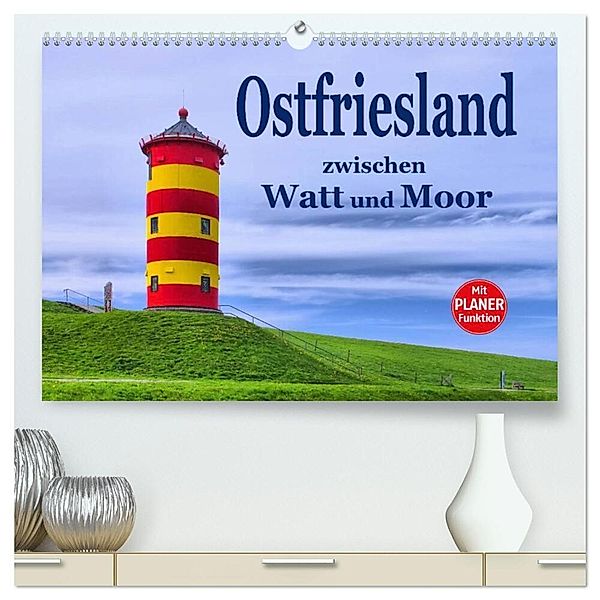Ostfriesland - zwischen Watt und Moor (hochwertiger Premium Wandkalender 2024 DIN A2 quer), Kunstdruck in Hochglanz, LianeM