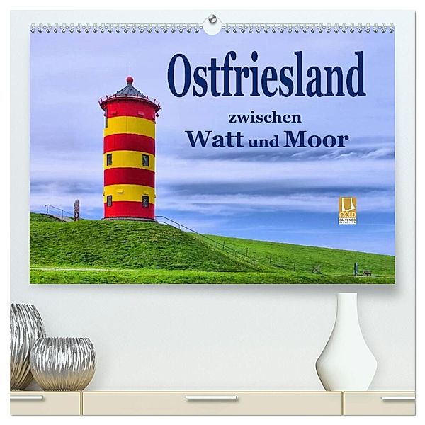 Ostfriesland - zwischen Watt und Moor (hochwertiger Premium Wandkalender 2025 DIN A2 quer), Kunstdruck in Hochglanz, Calvendo, LianeM