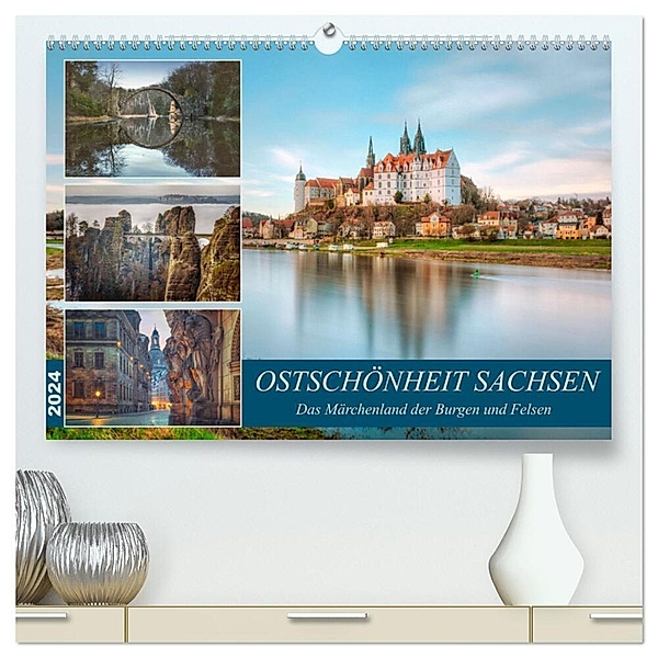 Ostschönheit Sachsen - Das Märchenland der Burgen und Felsen (hochwertiger Premium Wandkalender 2024 DIN A2 quer), Kunstdruck in Hochglanz, Joana Kruse