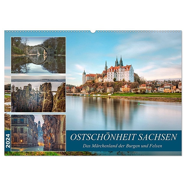 Ostschönheit Sachsen - Das Märchenland der Burgen und Felsen (Wandkalender 2024 DIN A2 quer), CALVENDO Monatskalender, Joana Kruse