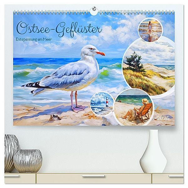 Ostsee-Geflüster - Entspannung am Meer (hochwertiger Premium Wandkalender 2025 DIN A2 quer), Kunstdruck in Hochglanz, Calvendo, Anja Frost