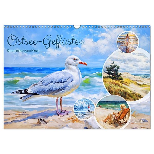 Ostsee-Geflüster - Entspannung am Meer (Wandkalender 2024 DIN A3 quer), CALVENDO Monatskalender, Anja Frost