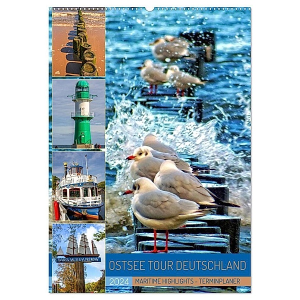 Ostsee Tour Deutschland - maritime Highlights (Wandkalender 2024 DIN A2 hoch), CALVENDO Monatskalender, Holger Felix